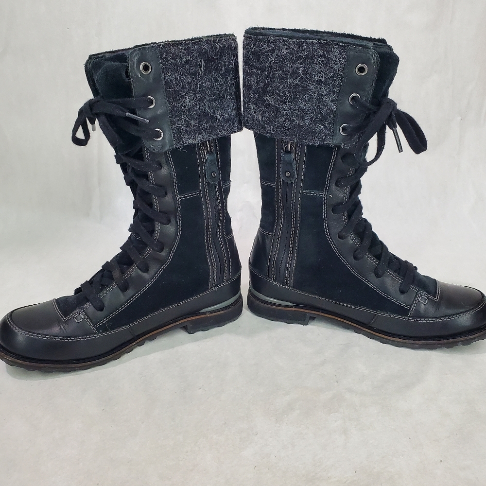 The North Face Primaloft Black Snow Boot Size 7 Waterproof Leather Suede Icepick - Picture 8 of 11